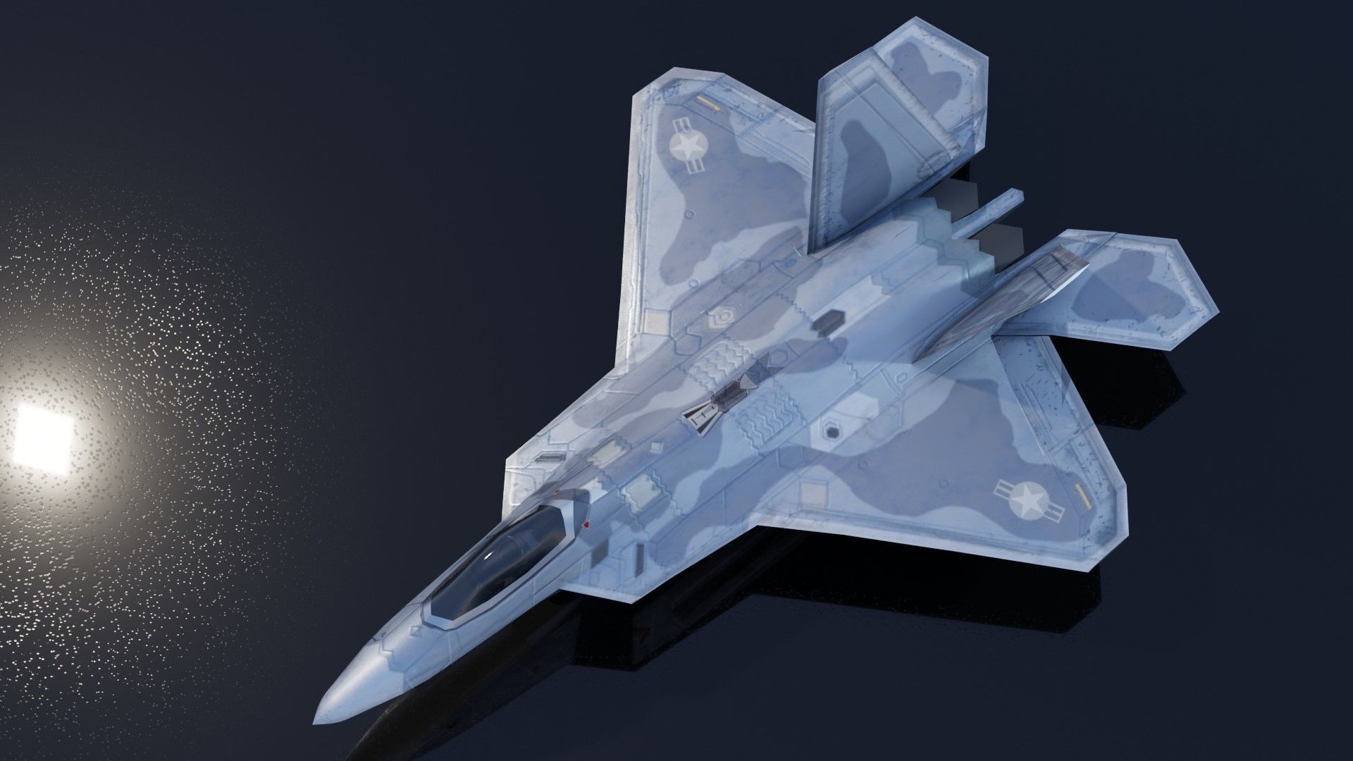 Lockheed Martin F-22 Raptor Low-poly 3D model_9