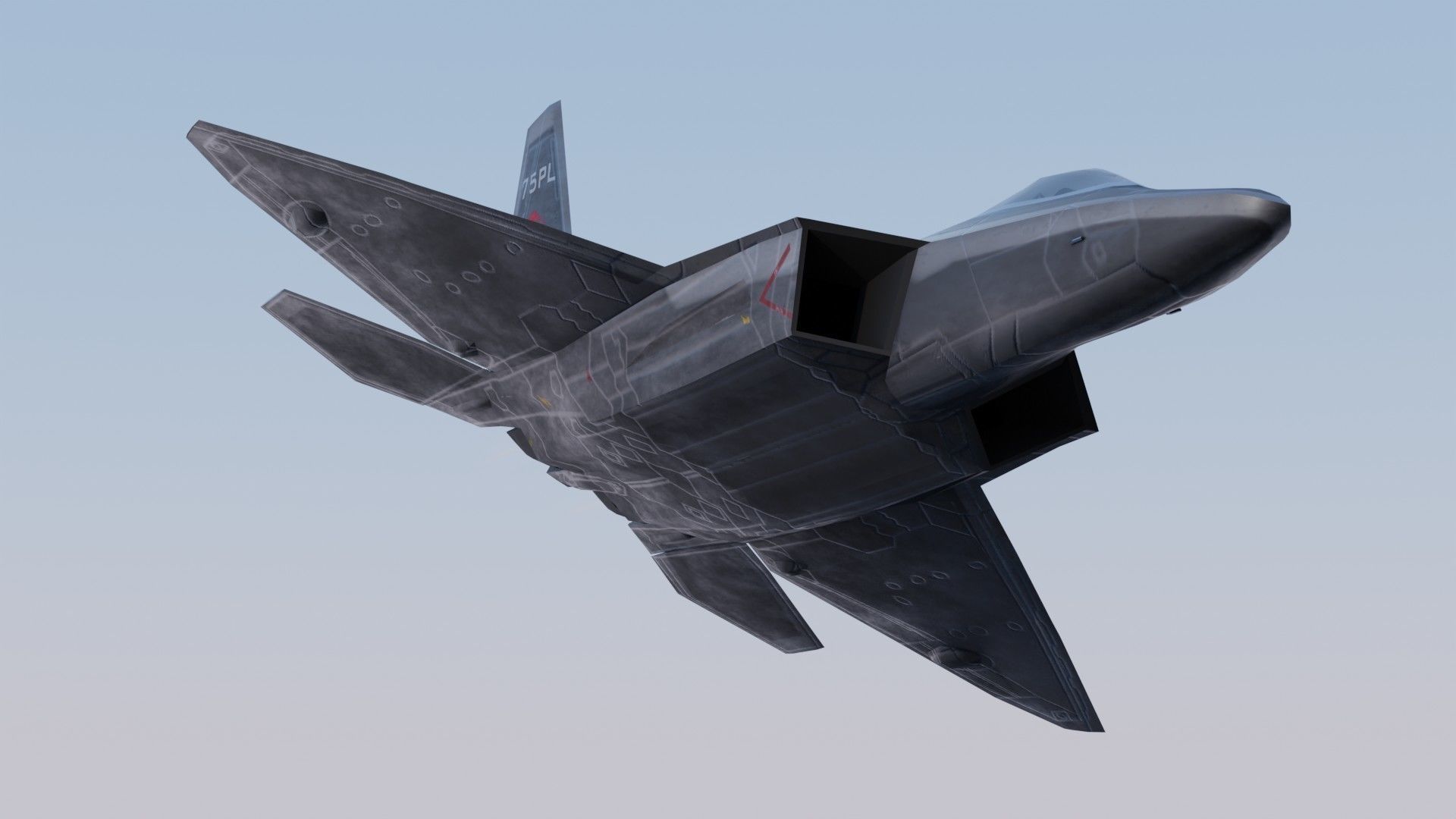 Lockheed Martin F-22 Raptor Low-poly 3D model_12