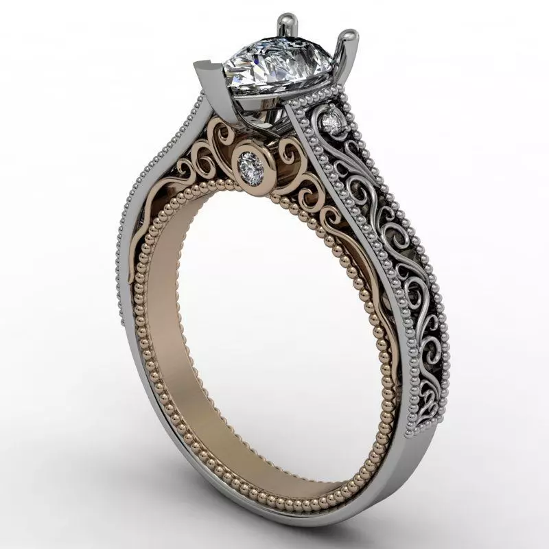 VINTAGE RING TWO TONE 3D print model