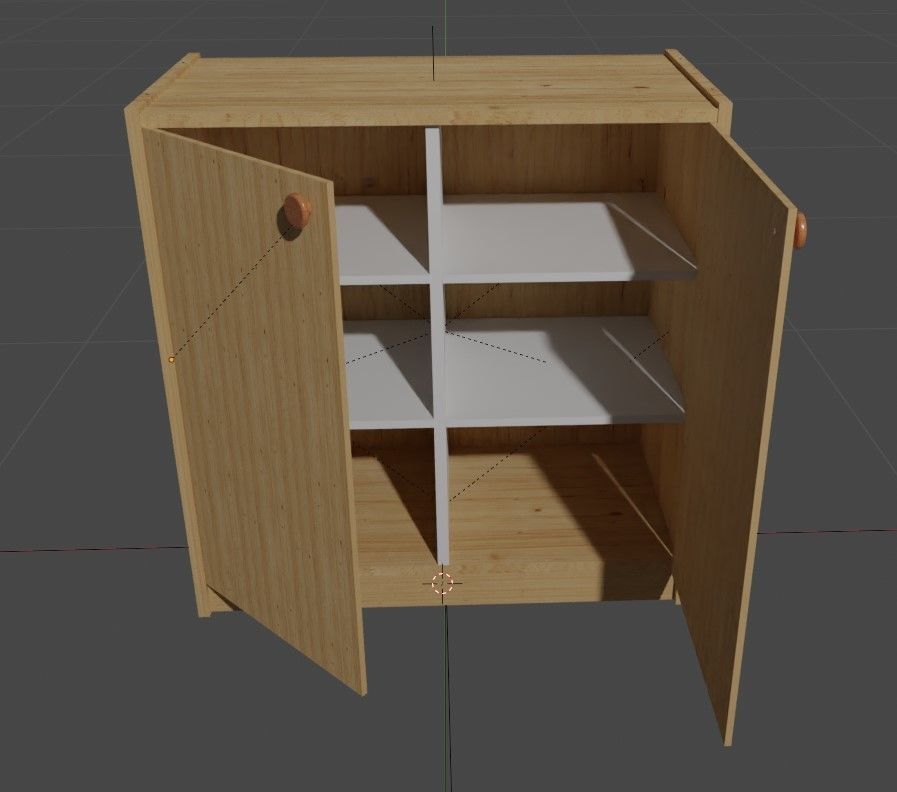 Clothing cabinet with double doors 3D model_3