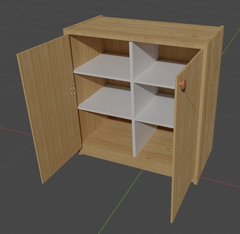 Clothing cabinet with double doors 3D model_5
