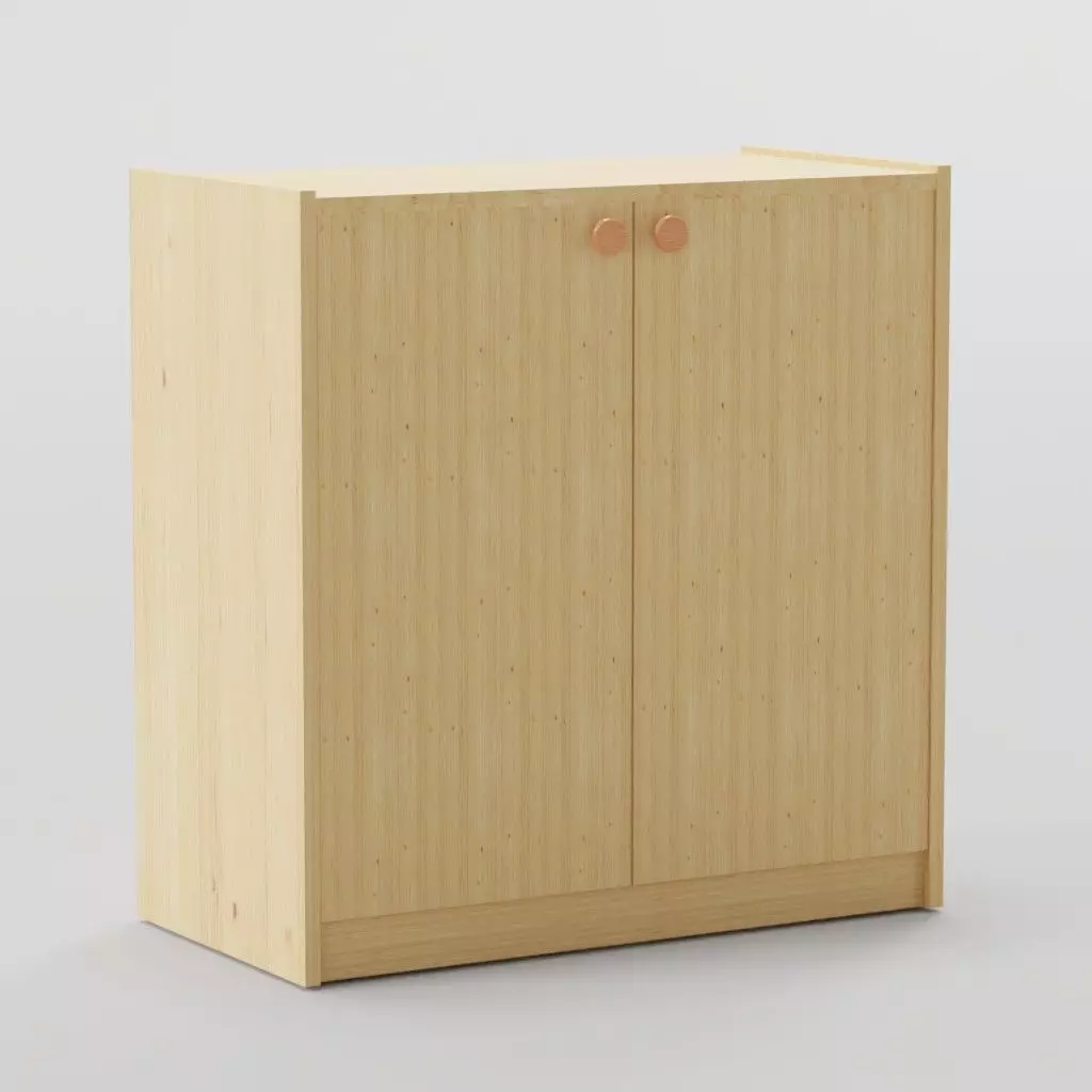 Clothing cabinet with double doors 3D model_0