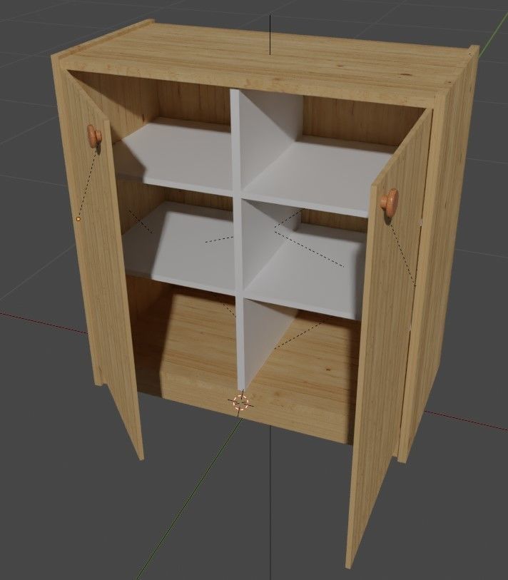 Clothing cabinet with double doors 3D model_4
