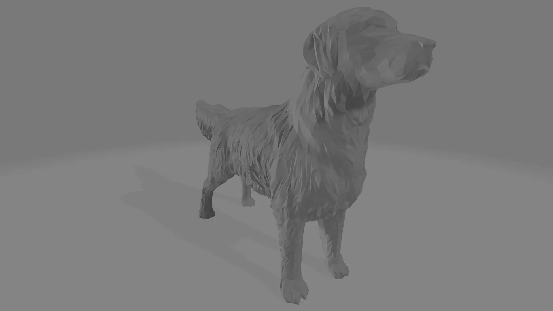 Golden Retriver Lowpoly 3D print model 3D print model_0