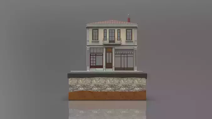 Old Istanbul City Building 012 3D model