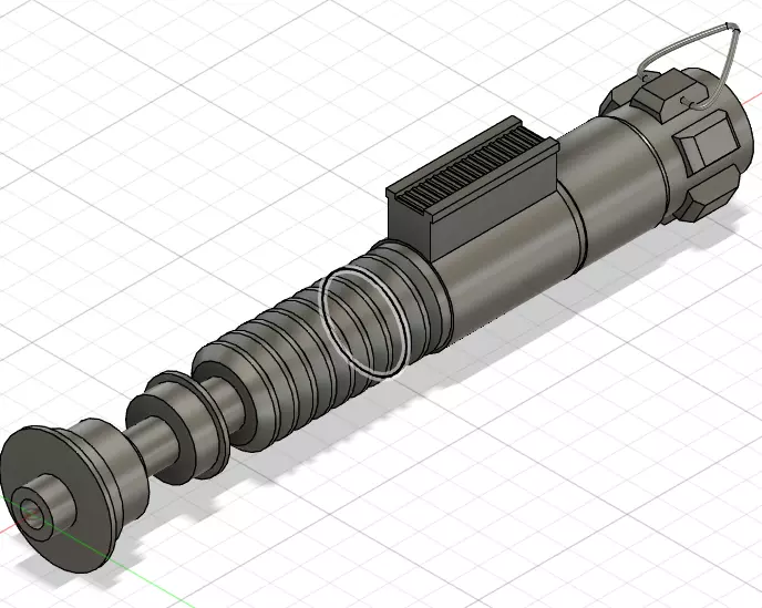 Luke ROTJ lightsaber hilt for 3d printing 3D print model
