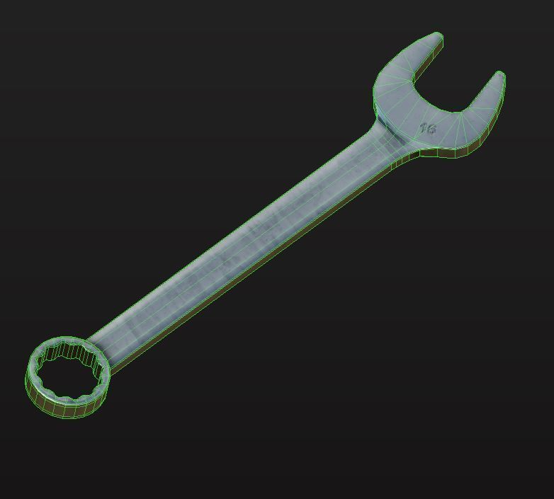 Wrench Low-poly 3D model_6