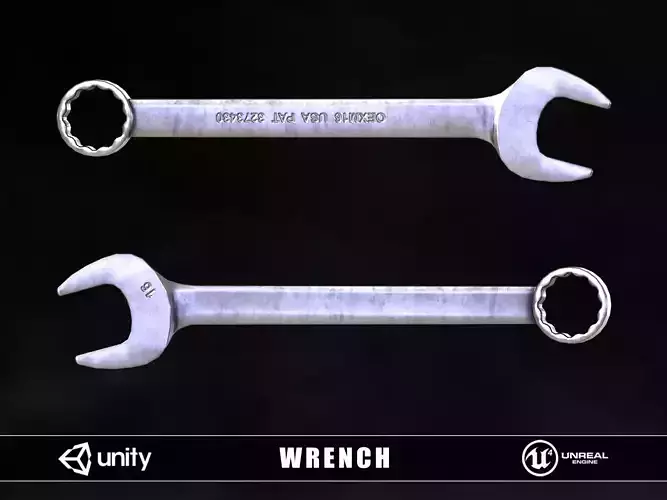 Wrench Low-poly 3D model