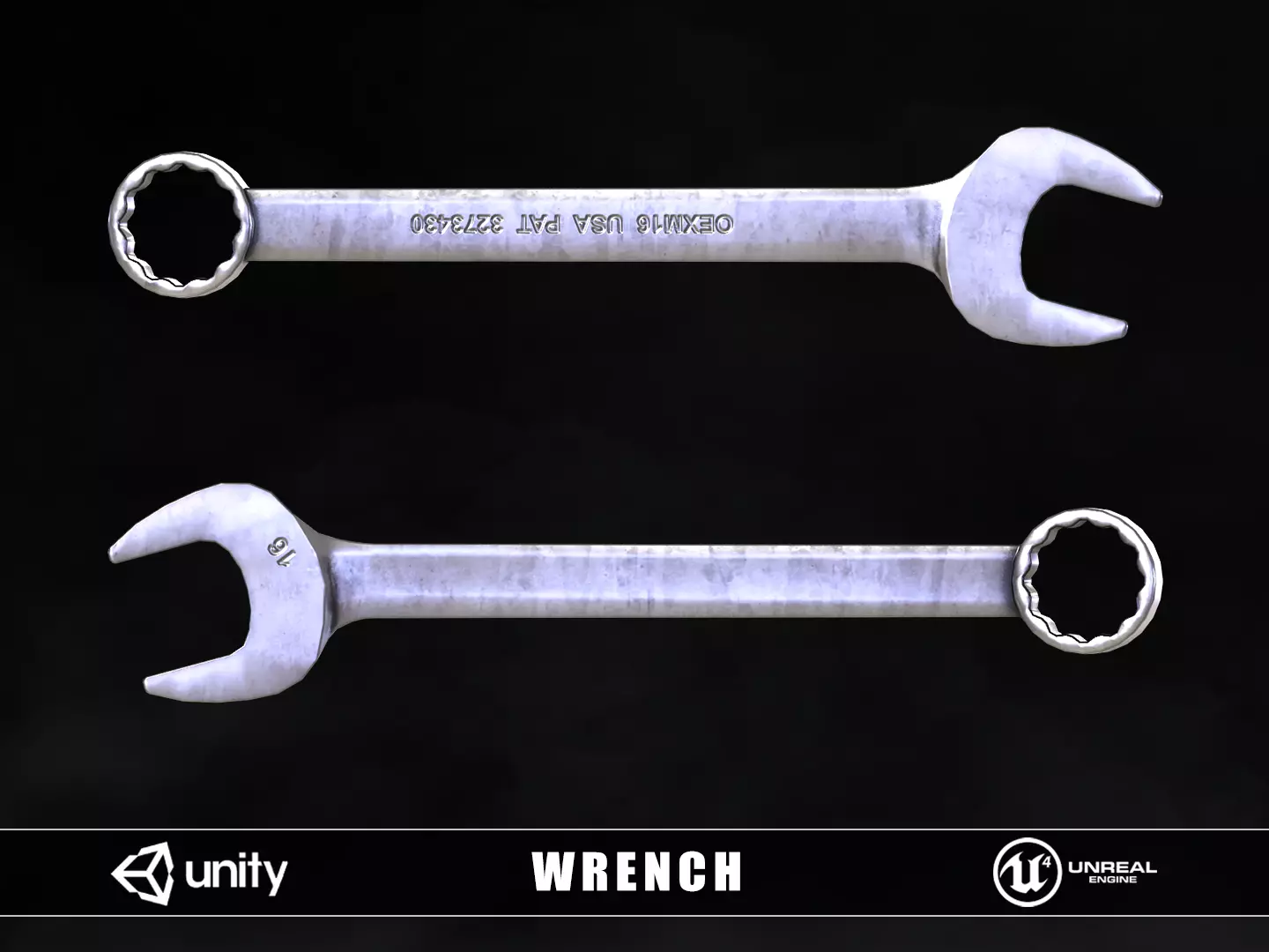 Wrench Low-poly 3D model_0