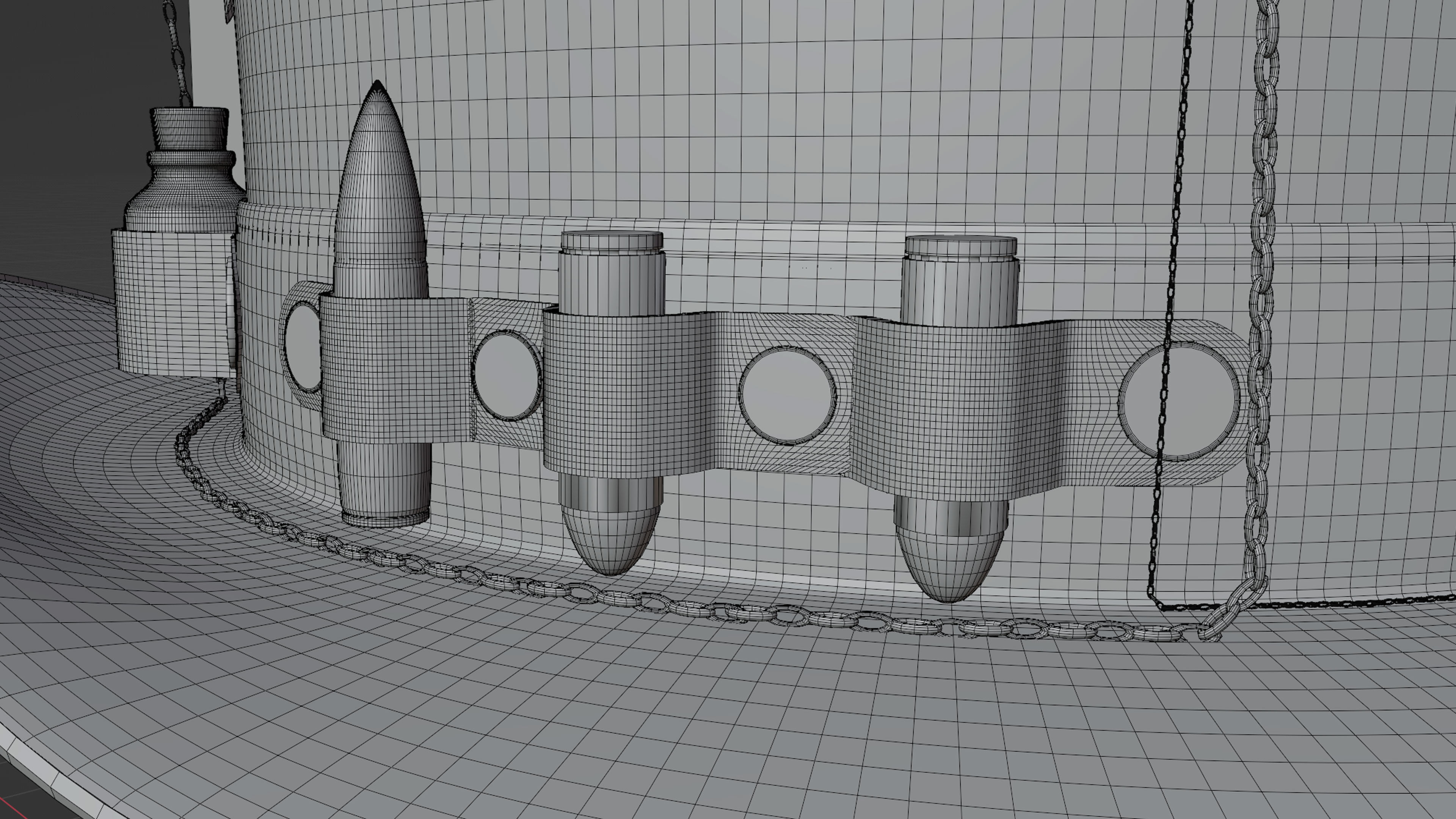 Top Hat Bullet Steampunk Low-poly 3D model_24