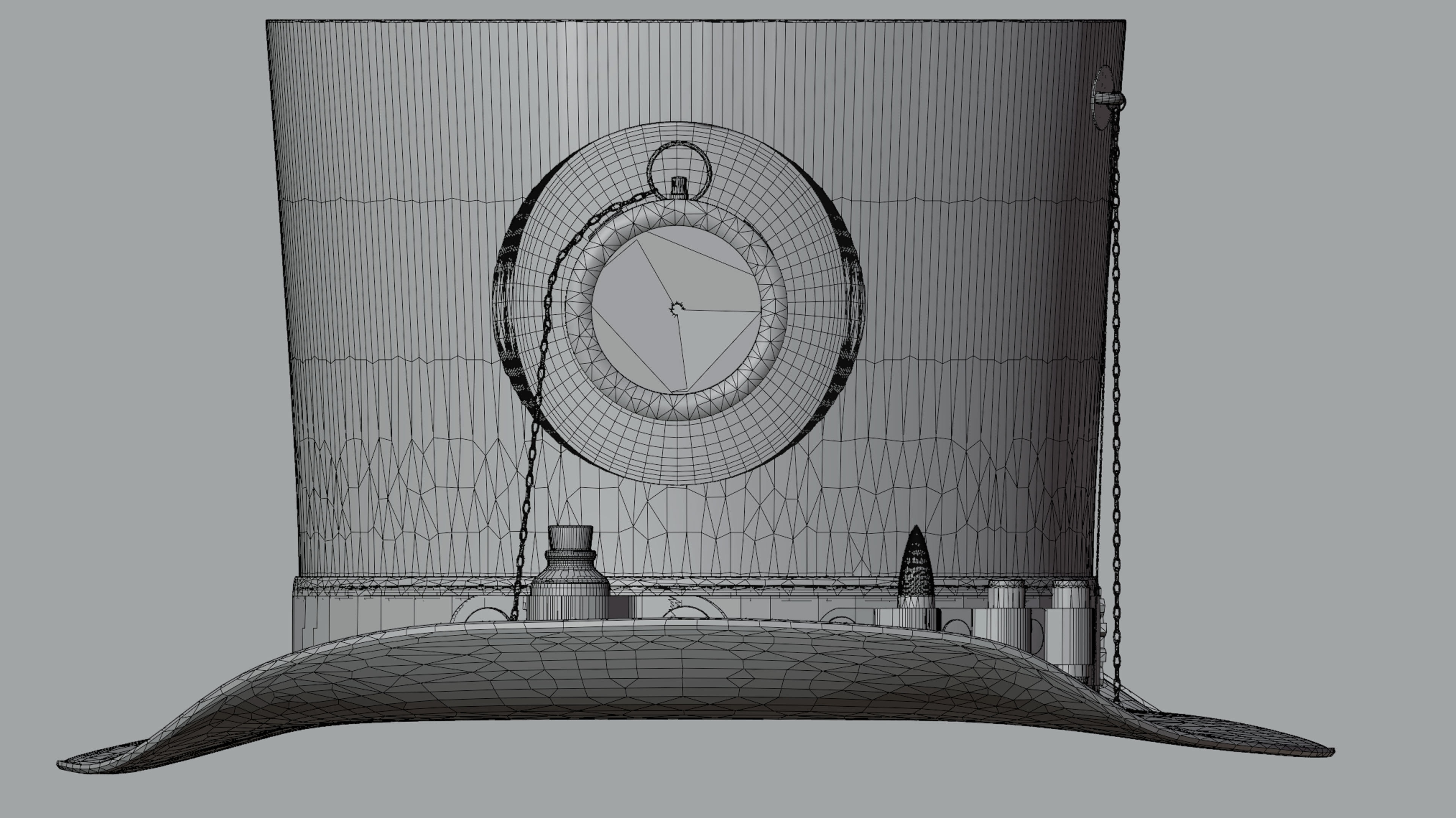 Top Hat Bullet Steampunk Low-poly 3D model_32