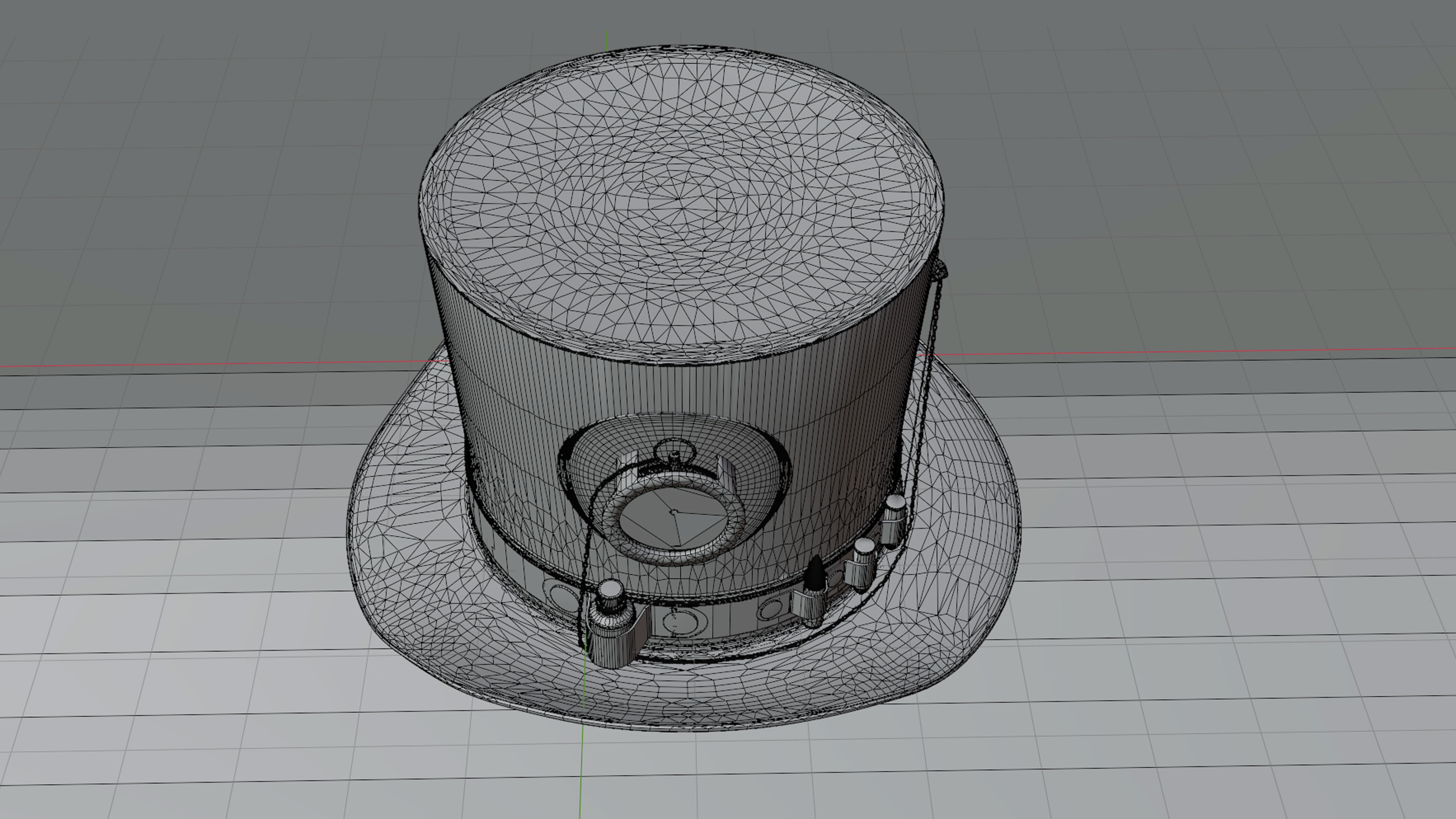 Top Hat Bullet Steampunk Low-poly 3D model_33