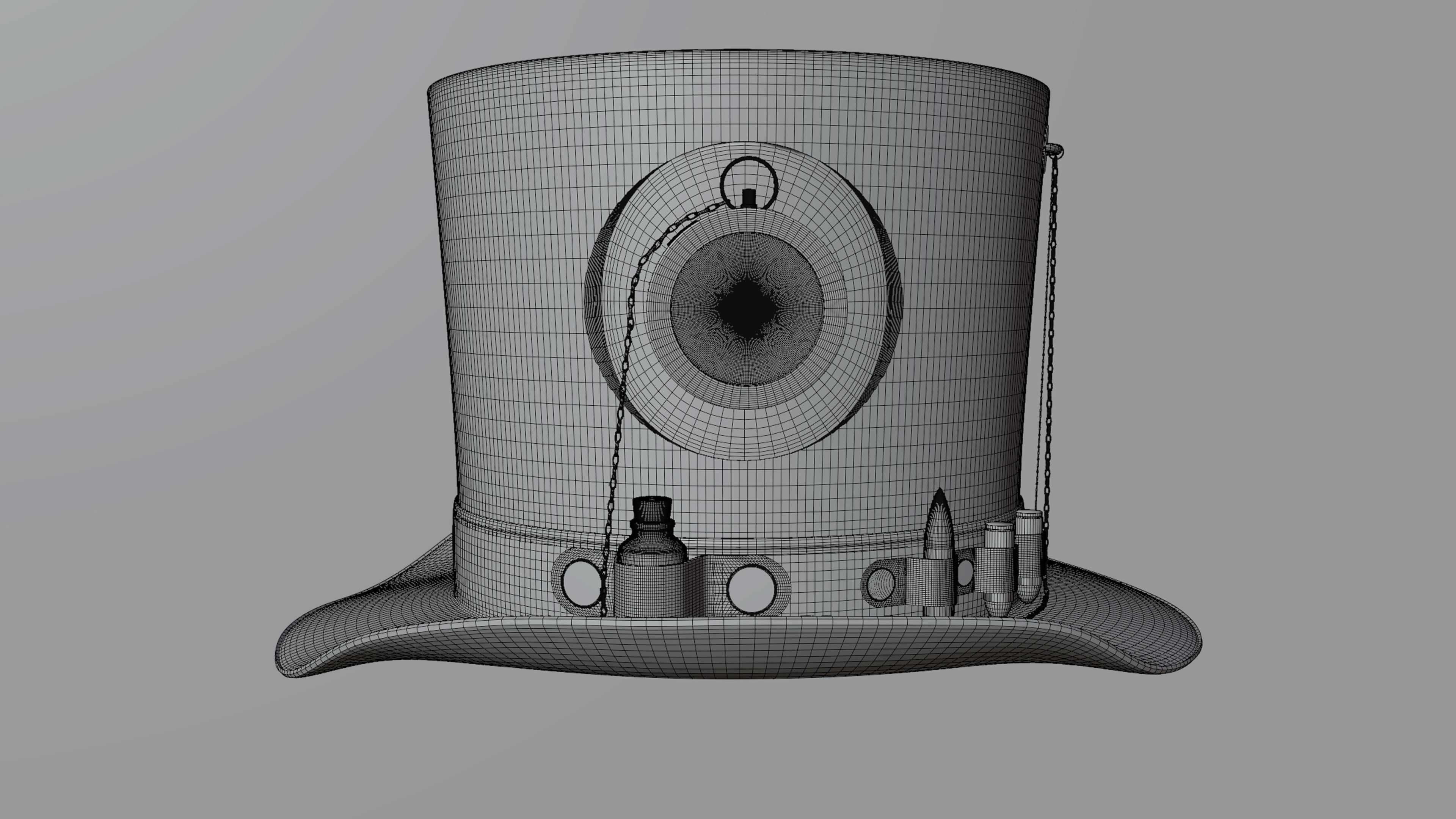 Top Hat Bullet Steampunk Low-poly 3D model_17
