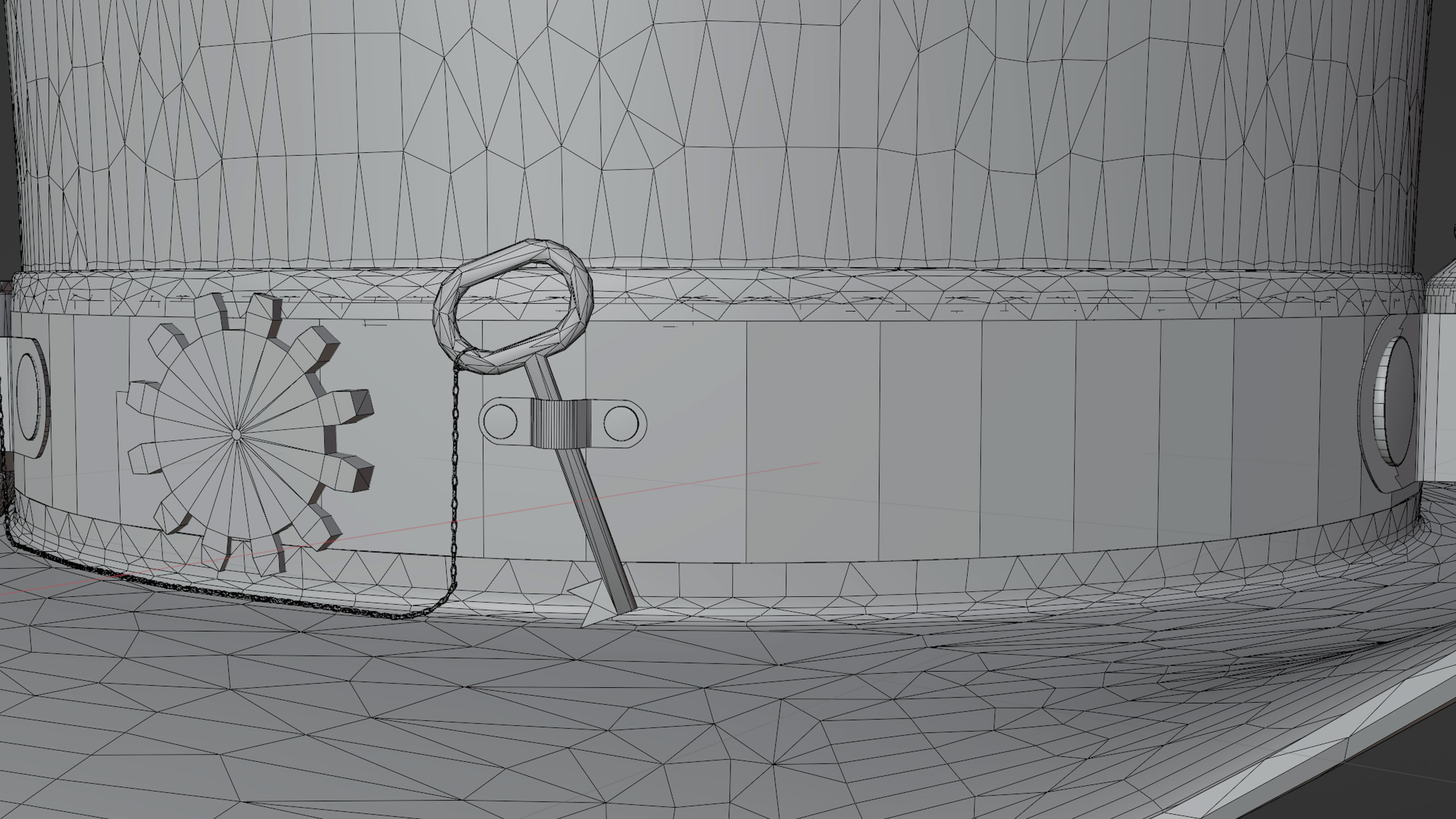 Top Hat Bullet Steampunk Low-poly 3D model_37