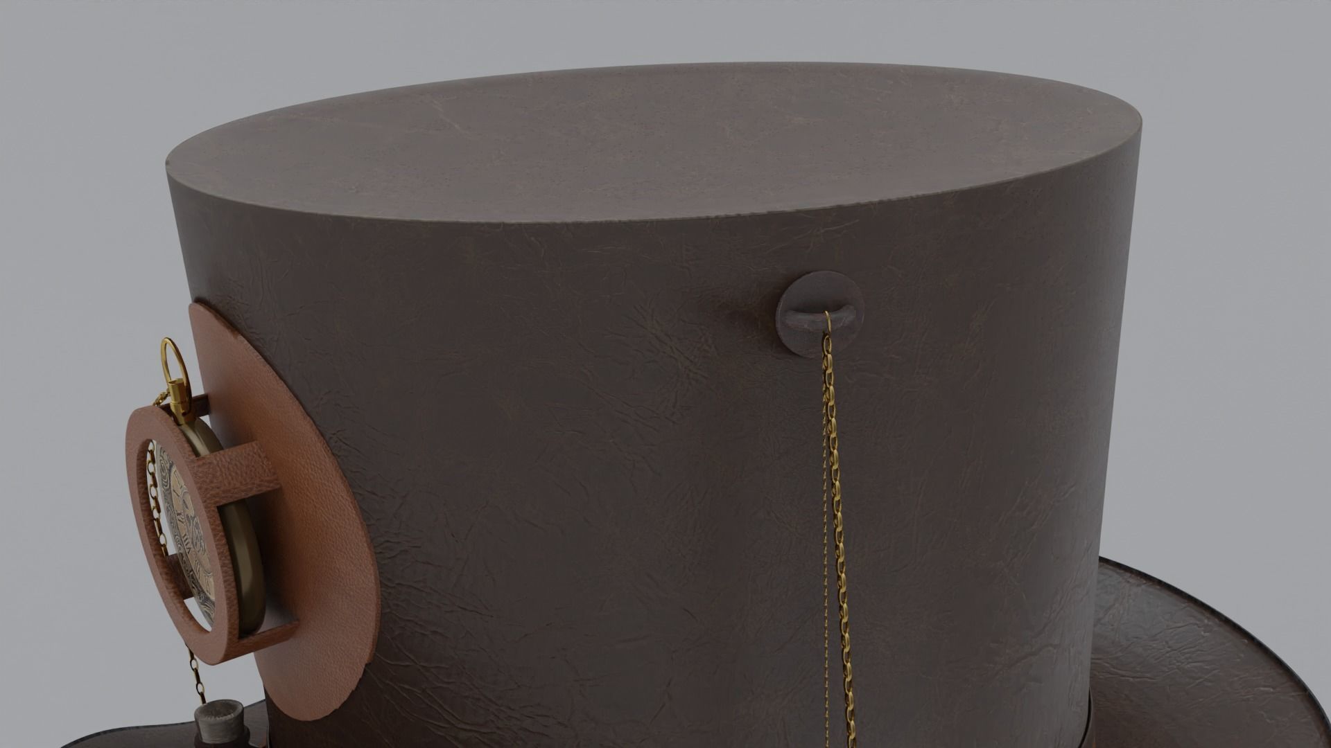 Top Hat Bullet Steampunk Low-poly 3D model_8