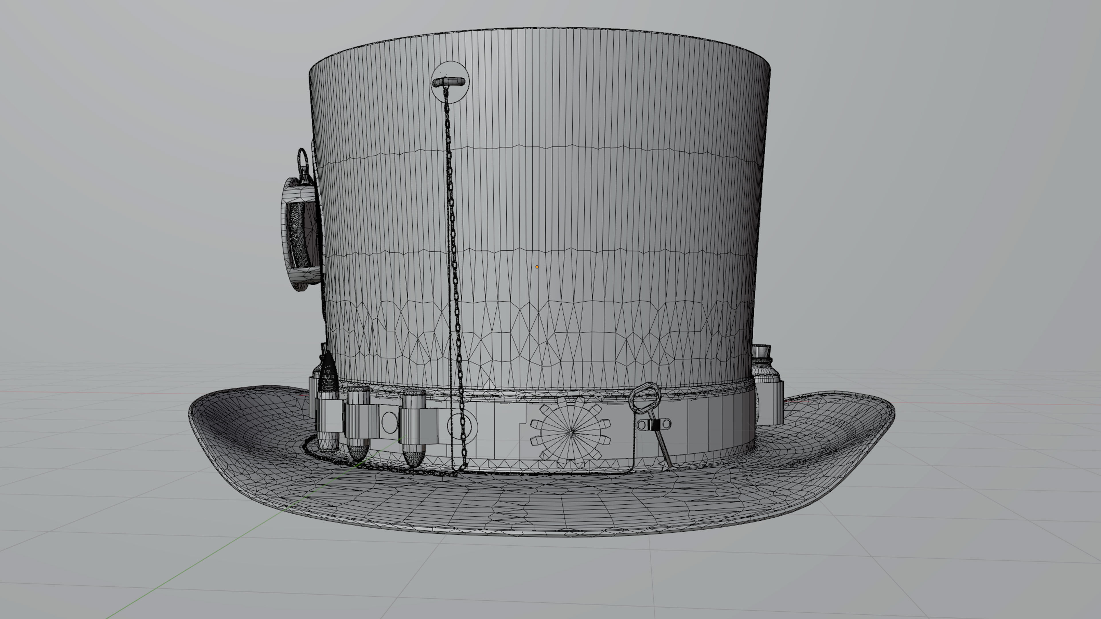 Top Hat Bullet Steampunk Low-poly 3D model_29
