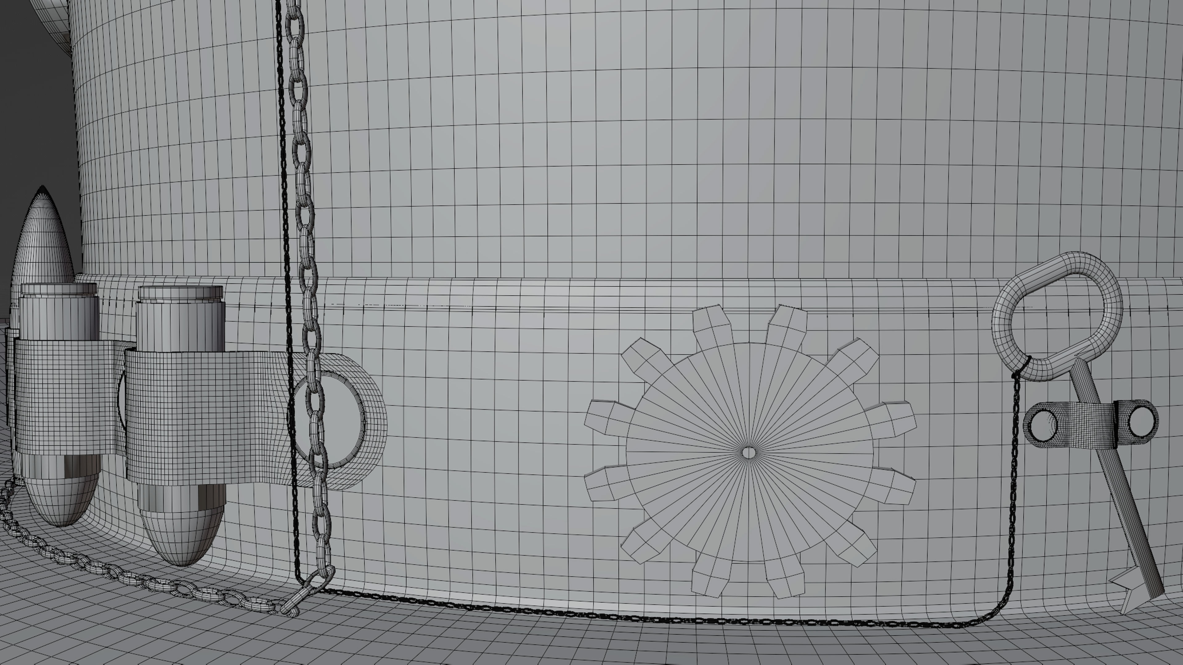 Top Hat Bullet Steampunk Low-poly 3D model_25