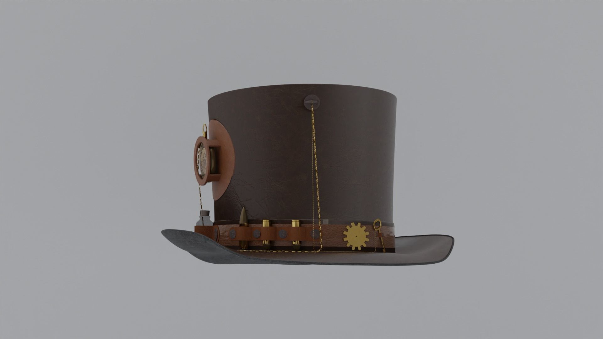 Top Hat Bullet Steampunk Low-poly 3D model_2