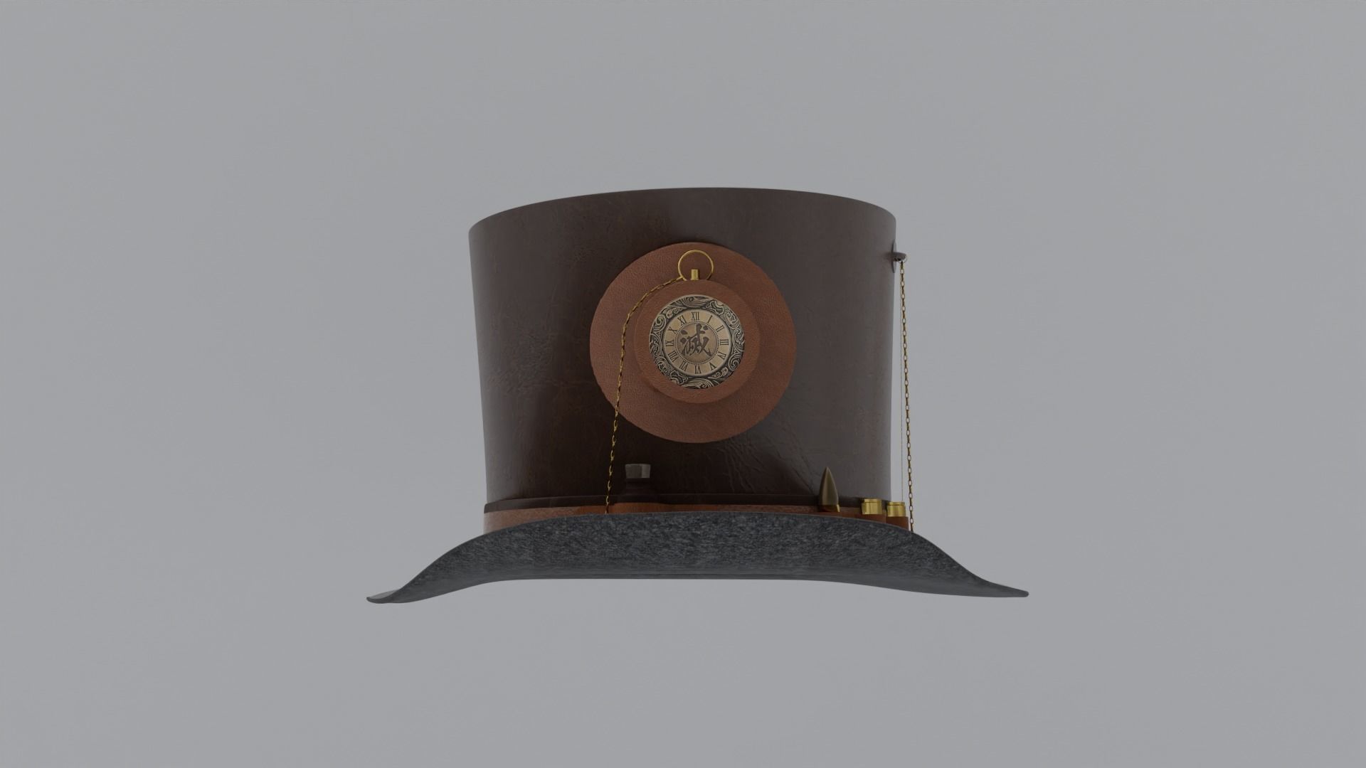 Top Hat Bullet Steampunk Low-poly 3D model_5