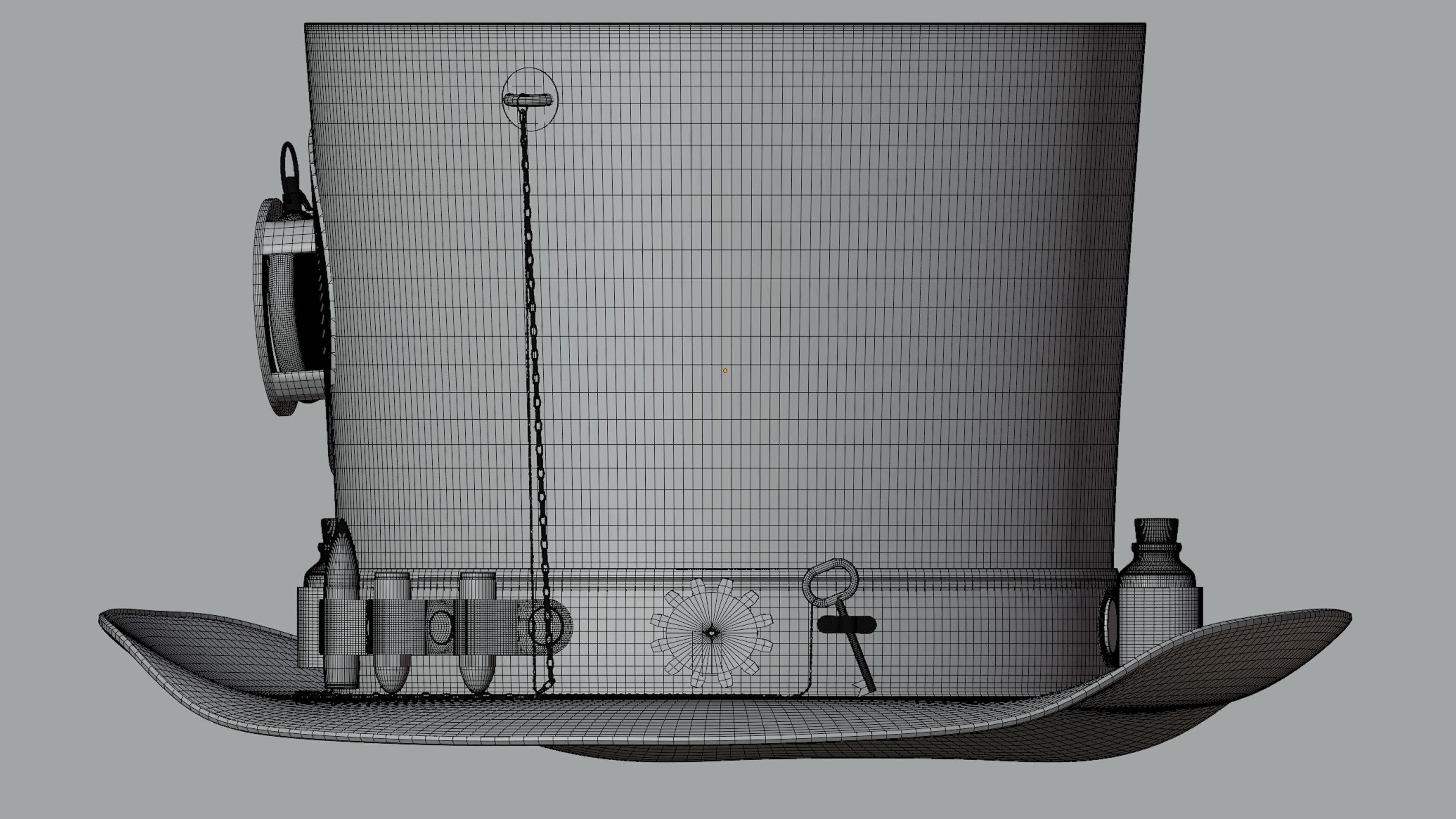 Top Hat Bullet Steampunk Low-poly 3D model_21