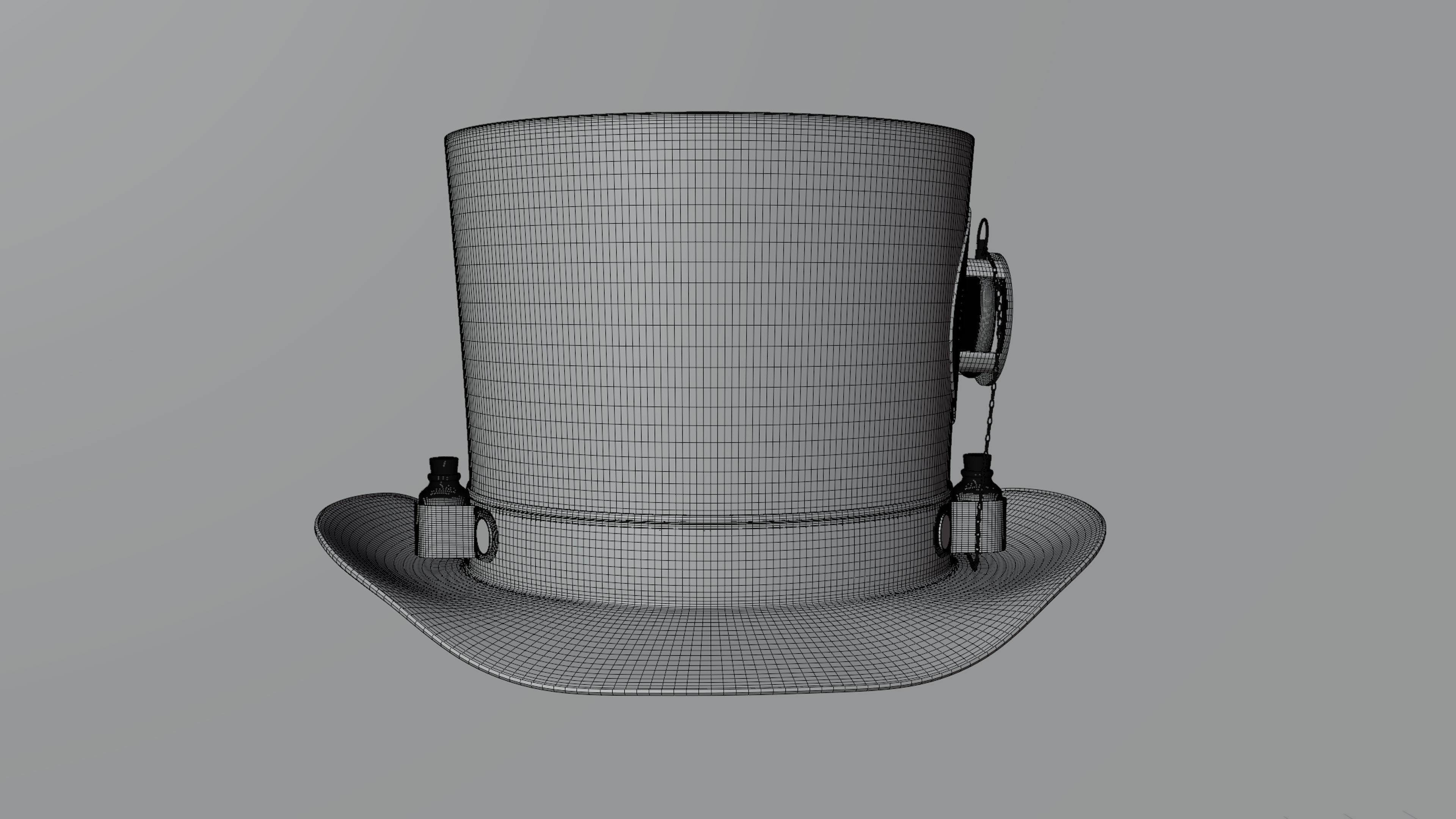 Top Hat Bullet Steampunk Low-poly 3D model_19