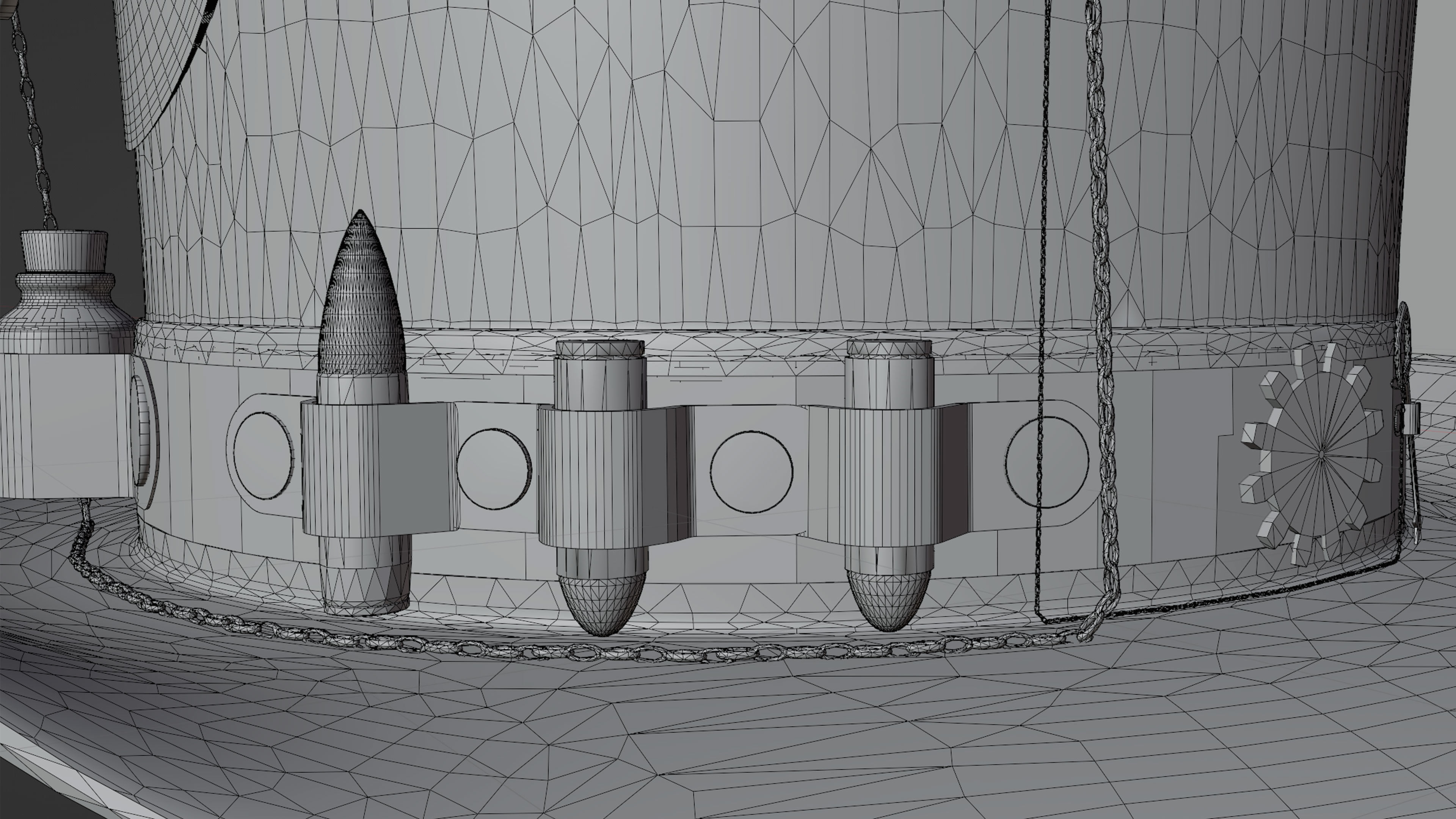 Top Hat Bullet Steampunk Low-poly 3D model_36
