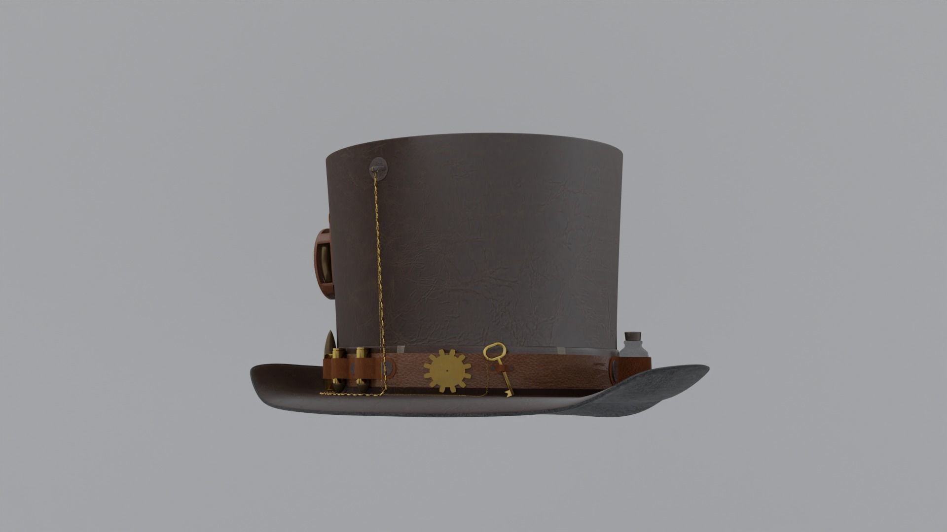 Top Hat Bullet Steampunk Low-poly 3D model_1