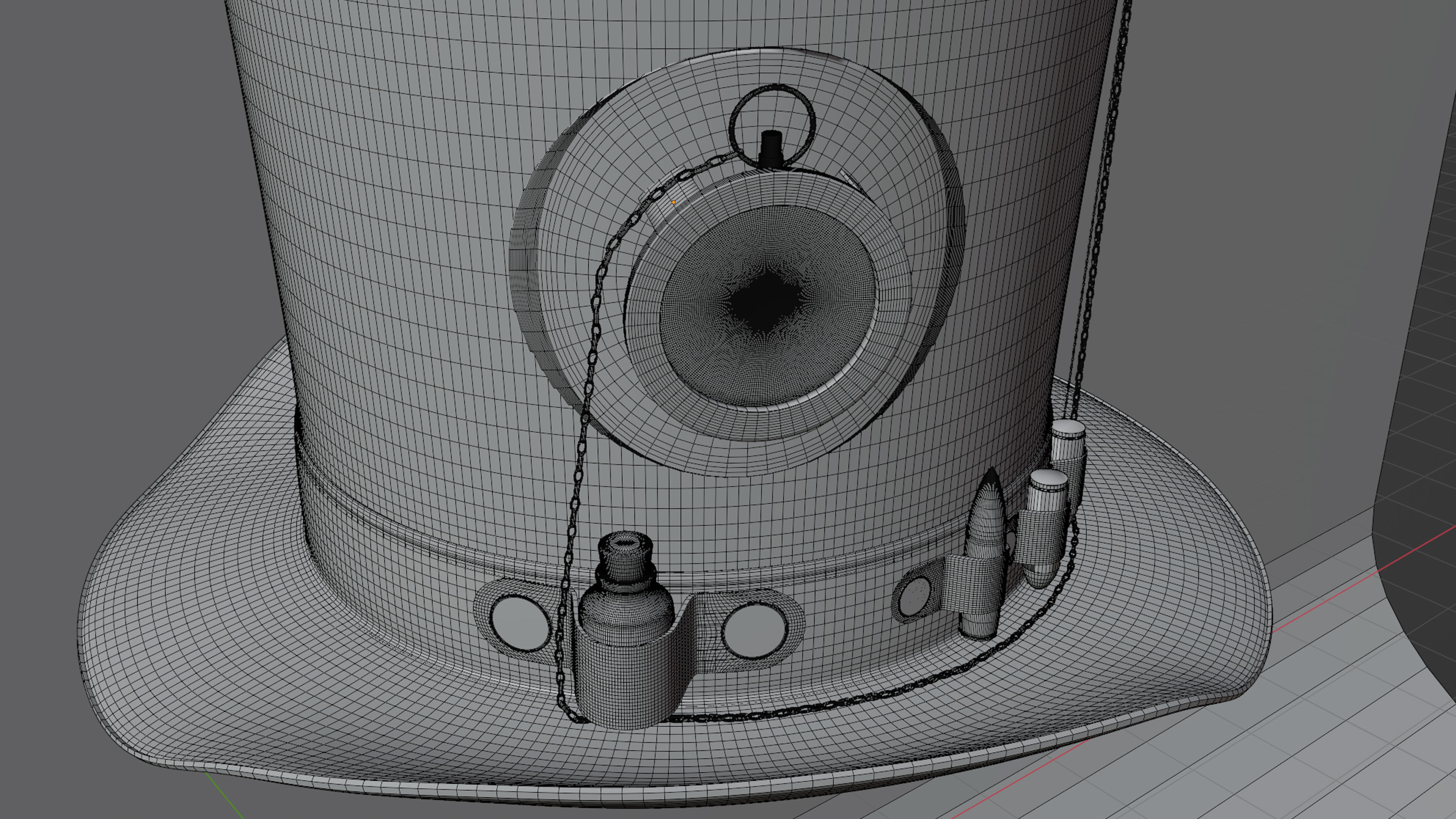 Top Hat Bullet Steampunk Low-poly 3D model_22
