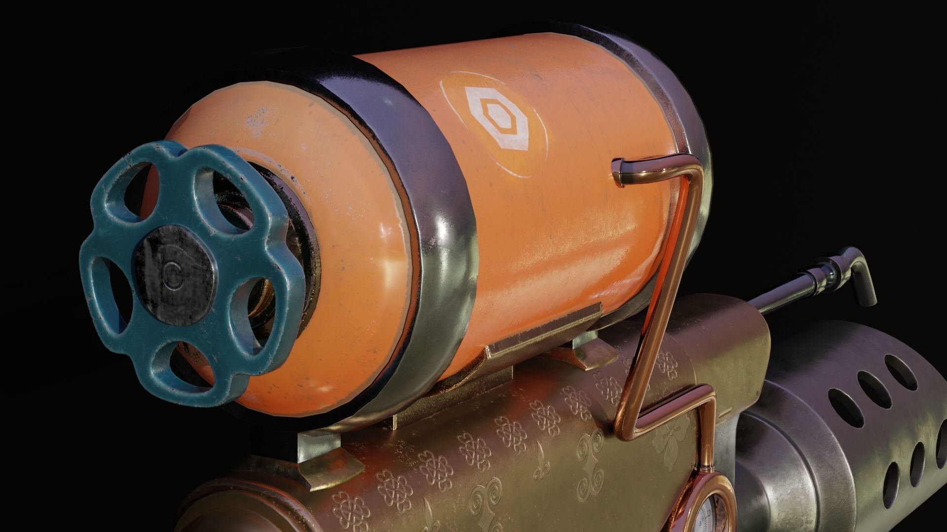 Stylized Flamethrower 3D model_5