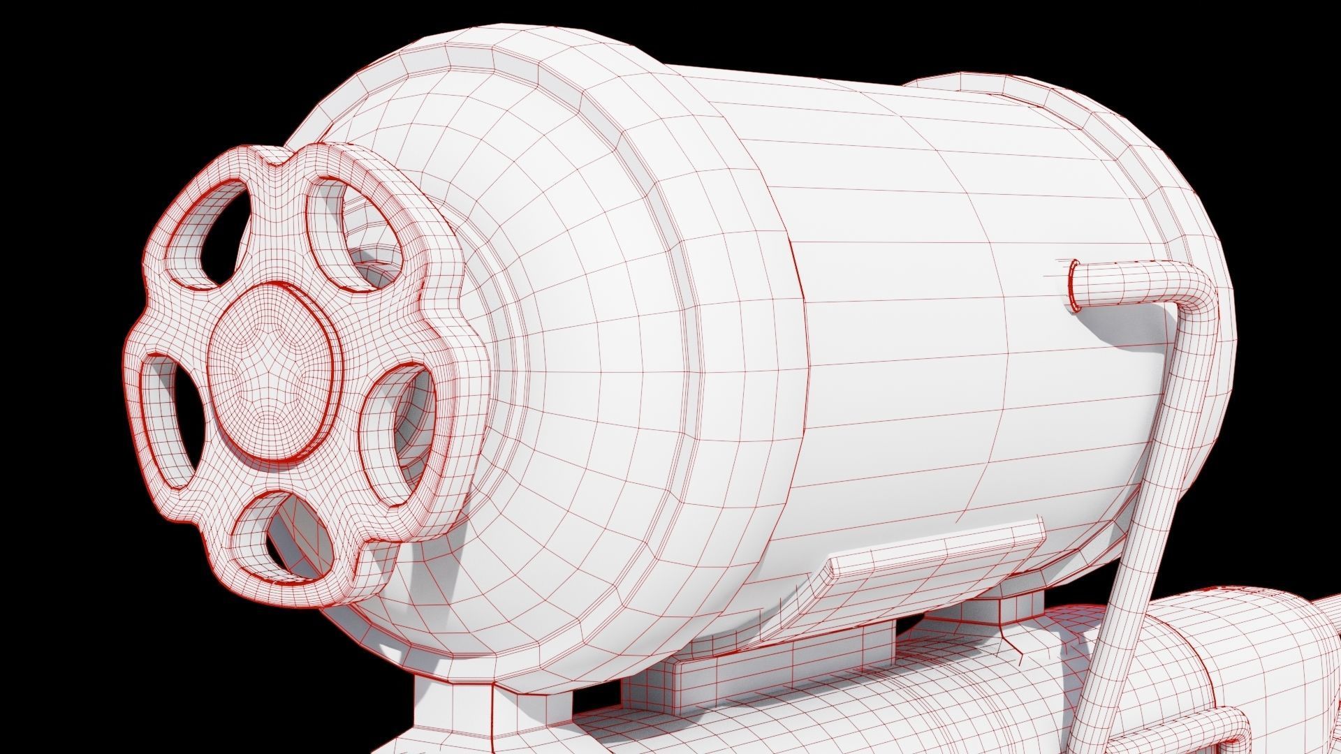 Stylized Flamethrower 3D model_9