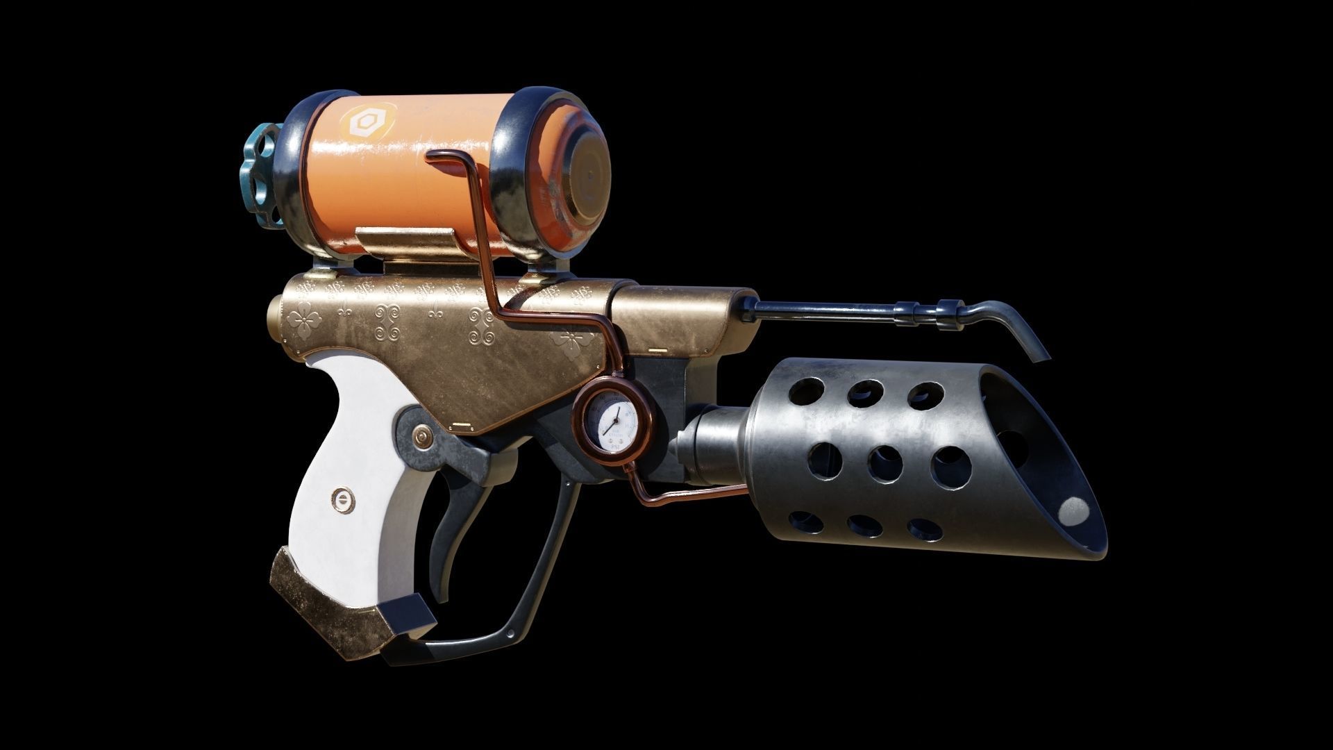 Stylized Flamethrower 3D model_1