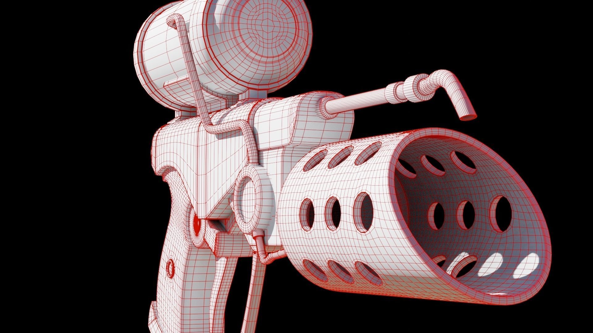 Stylized Flamethrower 3D model_7