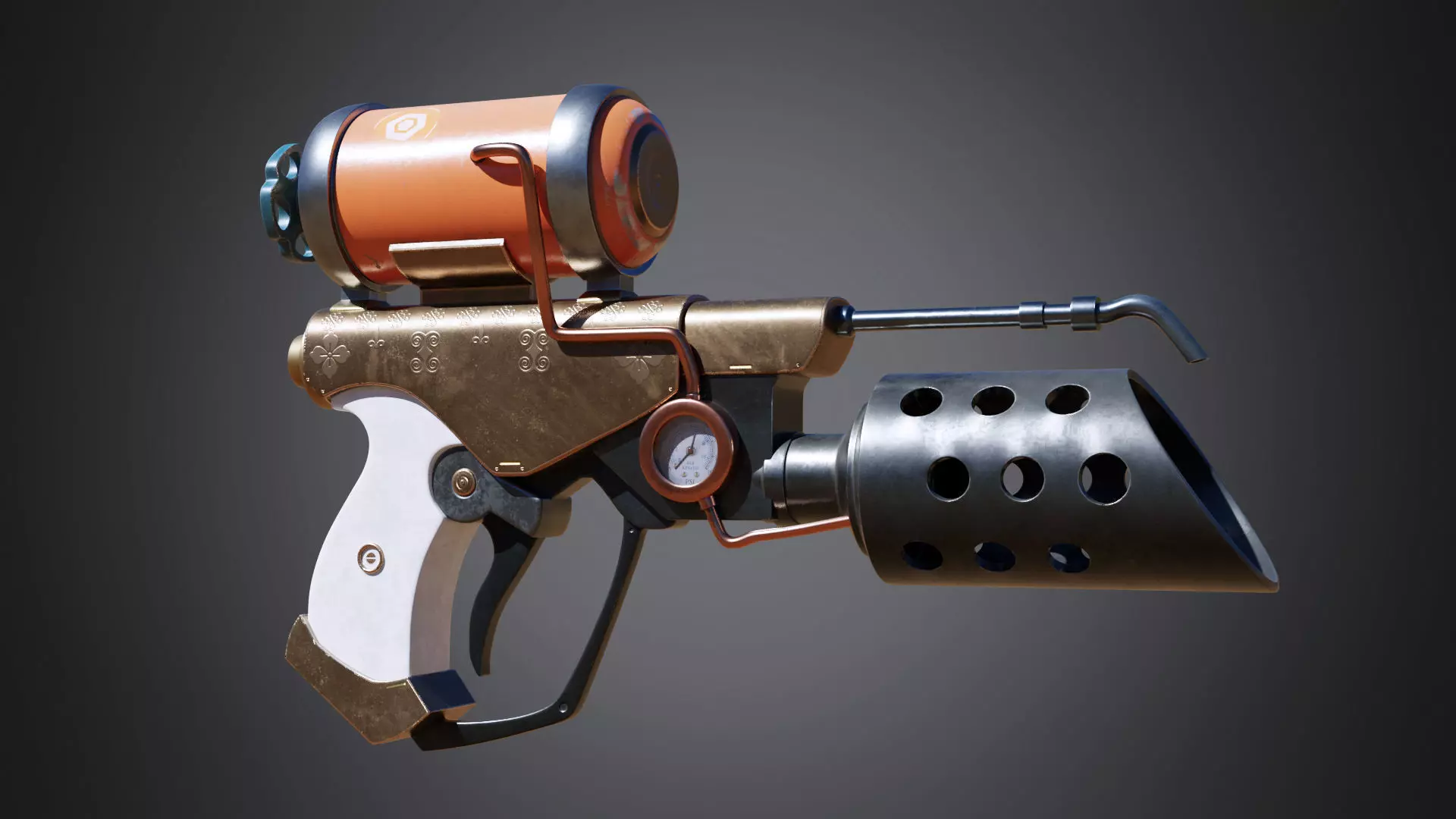 Stylized Flamethrower 3D model_0