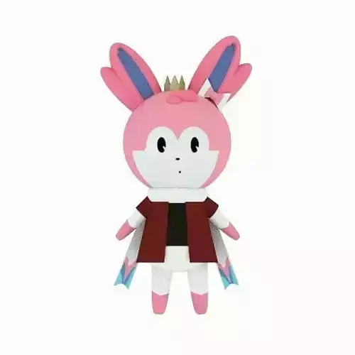 Sylveon in Animal Crossing Style - Low Poly