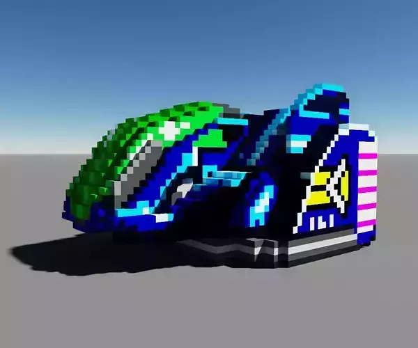 Blue Falcon - F Zero - Voxel Art