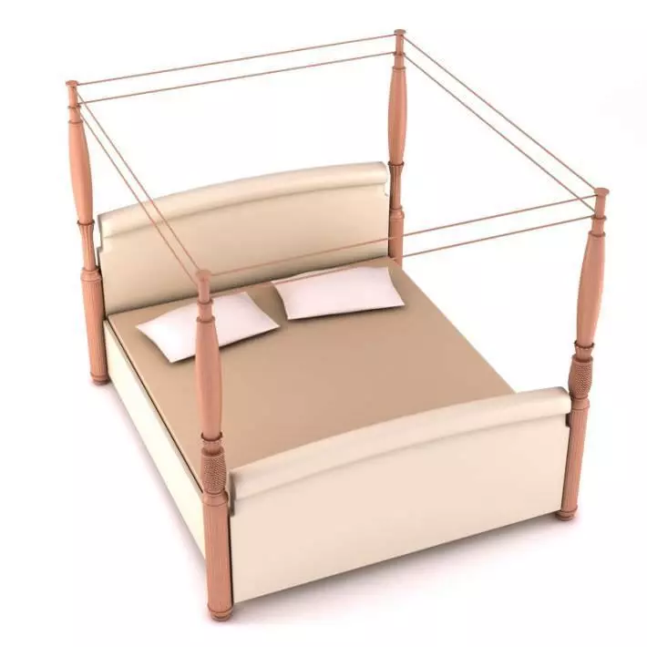 Four Post Bed 3D model_0
