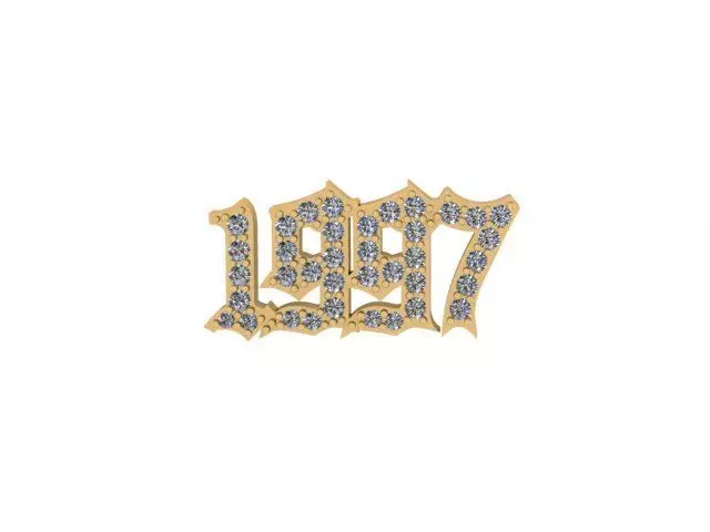 Custom Old English Diamond 1997 Year Pendant 3D print model
