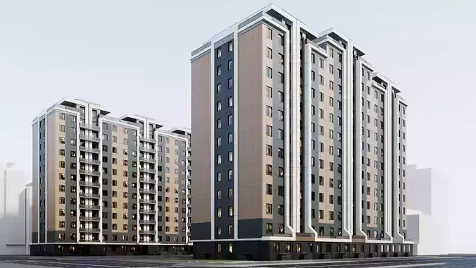 Exterior Apartment Building 12 Floors