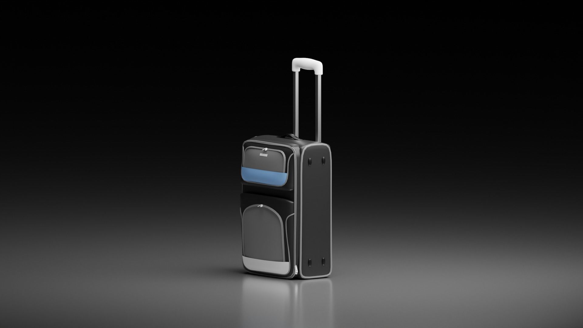 Simple Modern Suitcase 3D model_1