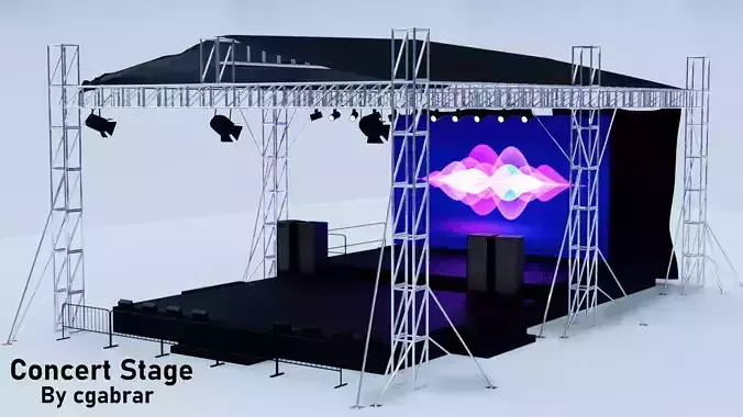 Concert Stage 3D Model Low-poly 3D model