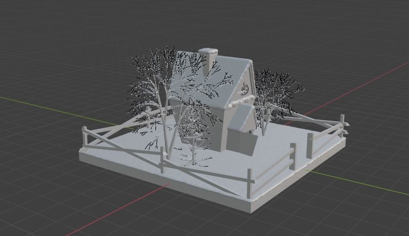 Snow House  3D Illustration 3D model_3