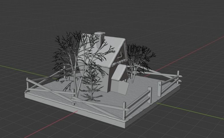 Snow House  3D Illustration 3D model_2