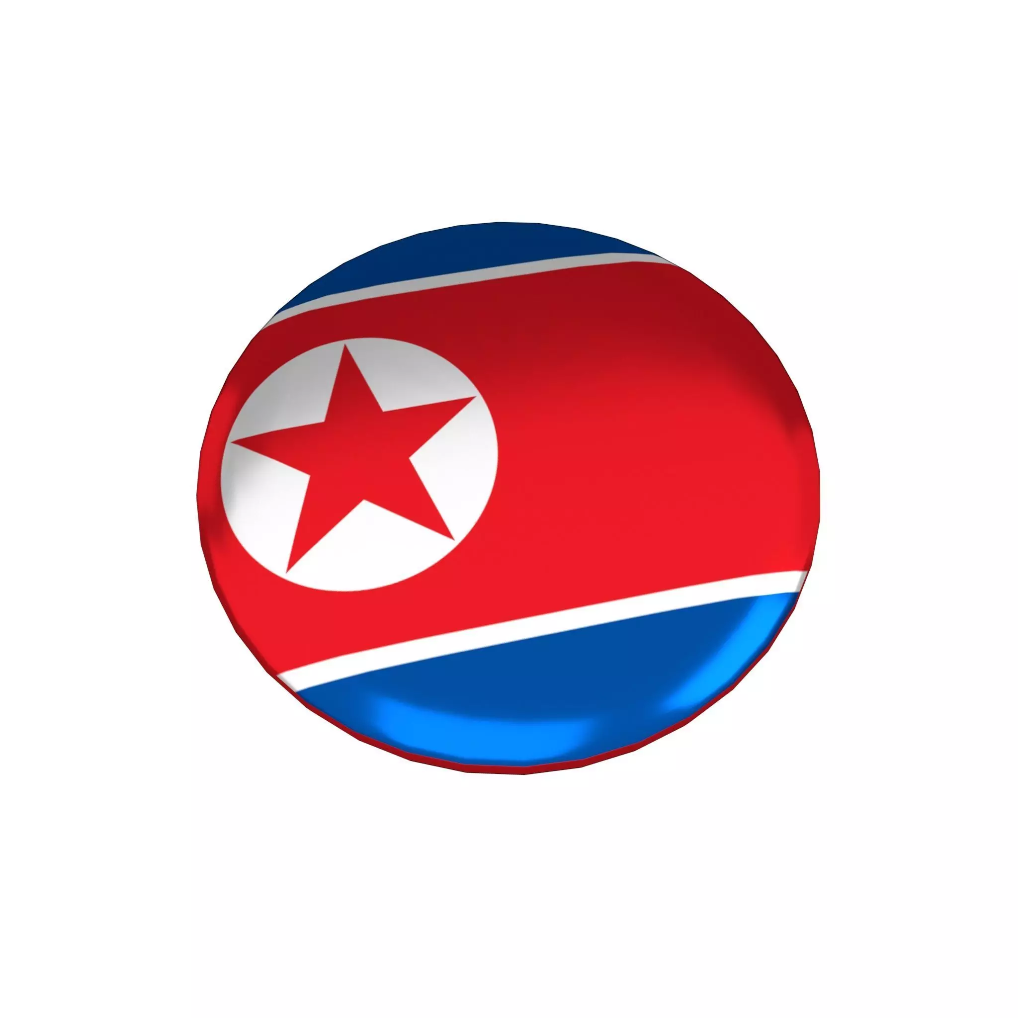 Pin Buttons 27 North Korea Flag Low-poly 3D model_0