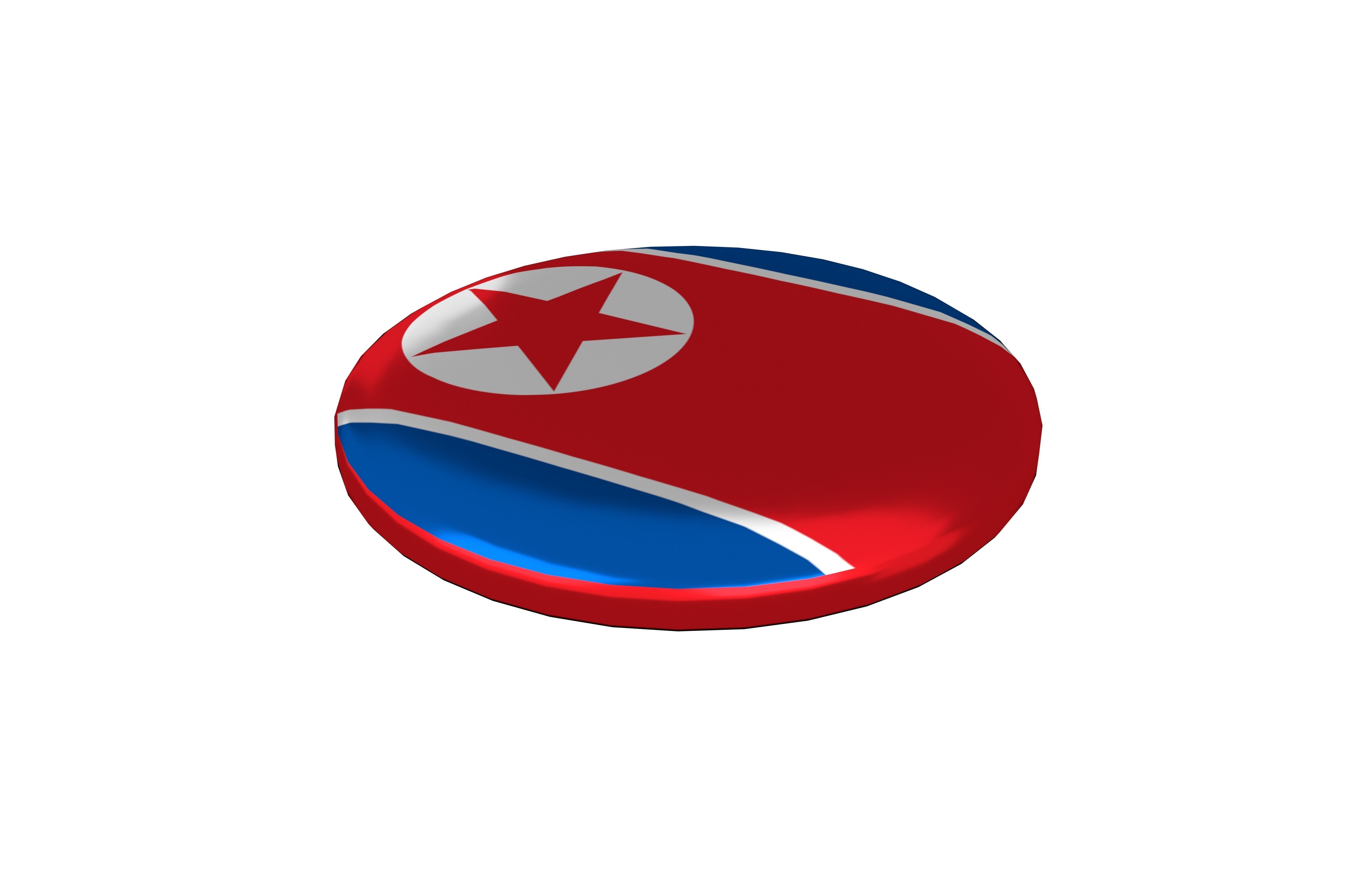Pin Buttons 27 North Korea Flag Low-poly 3D model_2