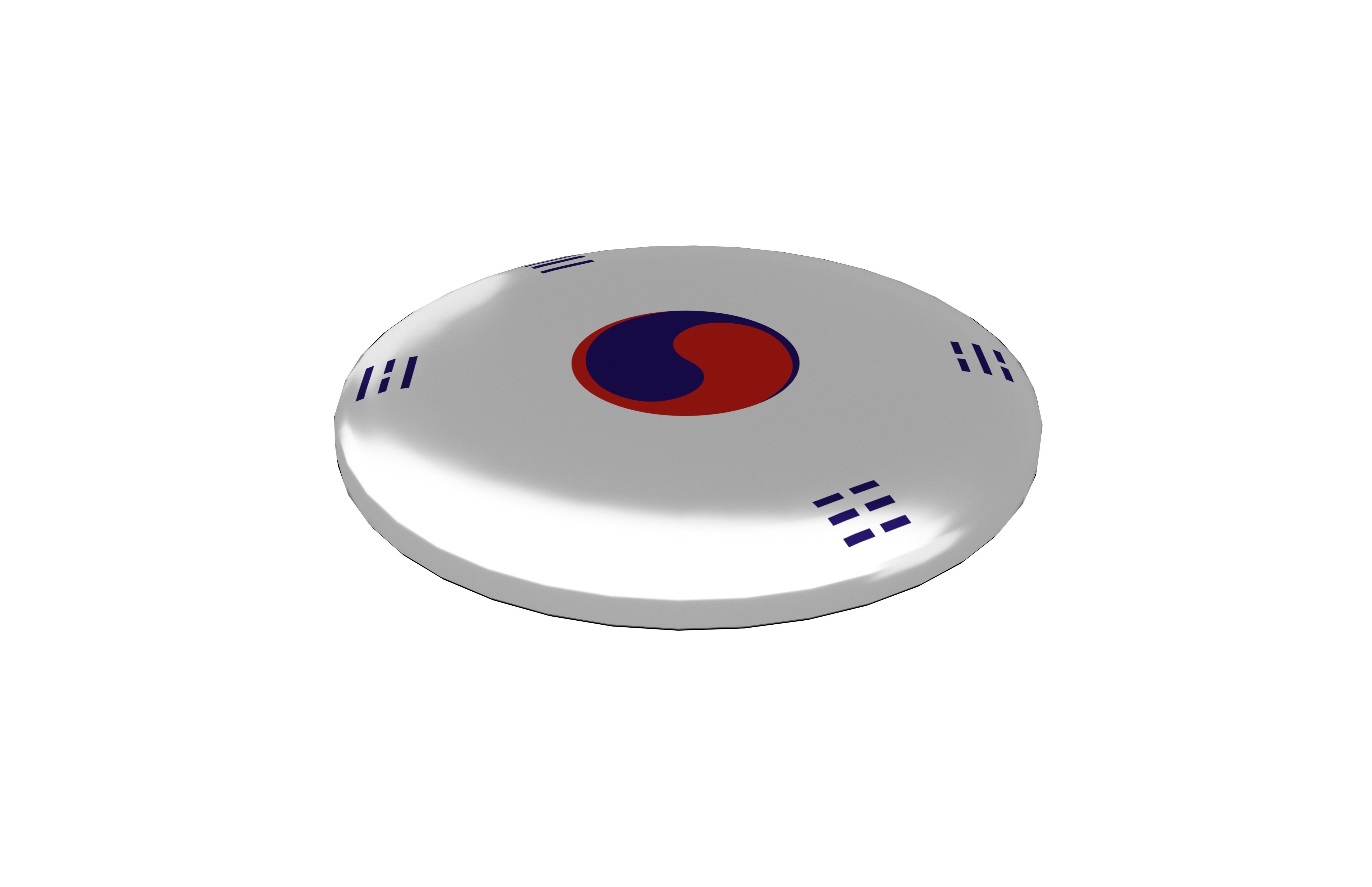 Pin Buttons 30 Korea 1884 Flag Low-poly 3D model_3
