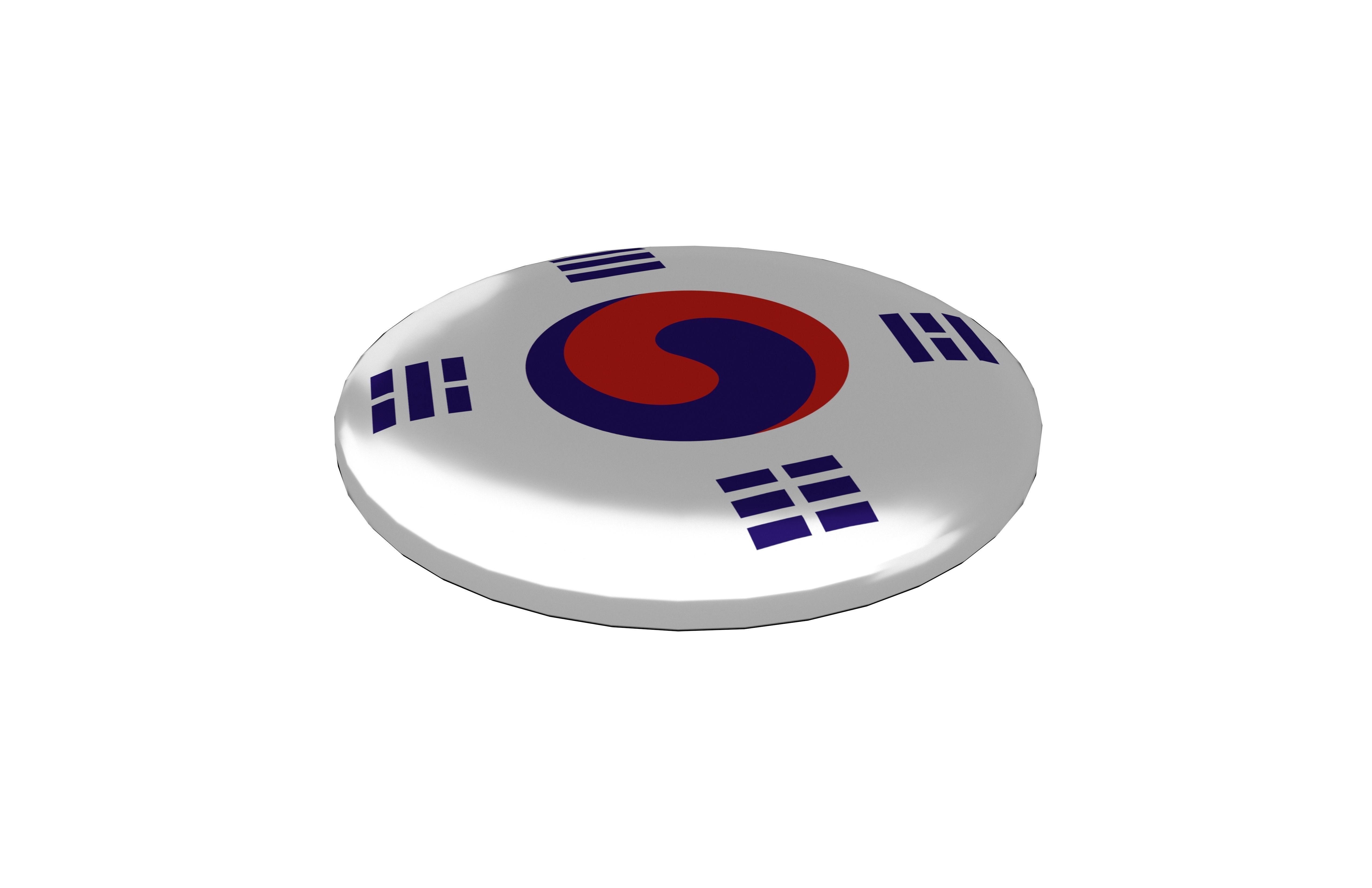 Pin Buttons 33 Korea 1899 Flag Low-poly 3D model_2
