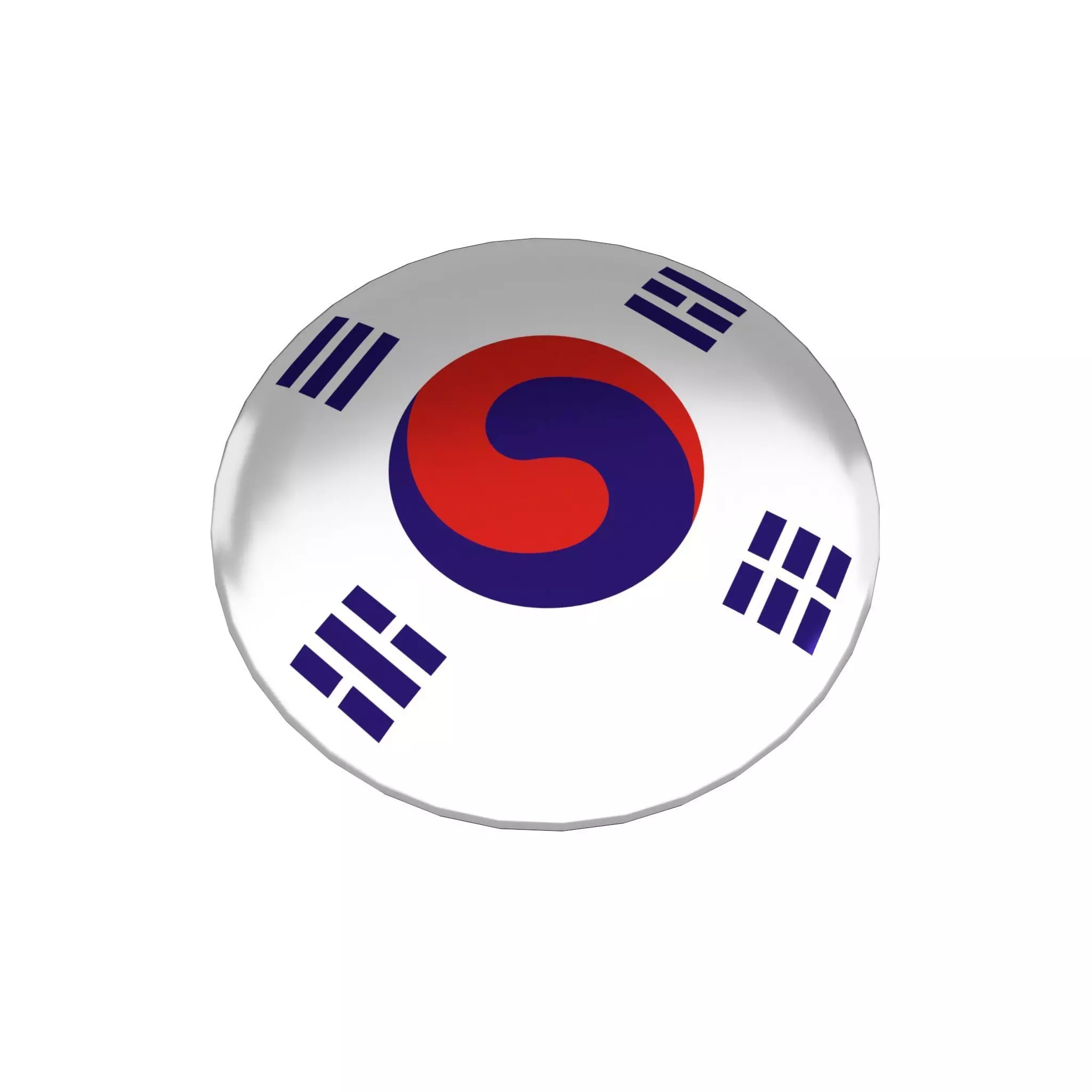 Pin Buttons 33 Korea 1899 Flag Low-poly 3D model_0