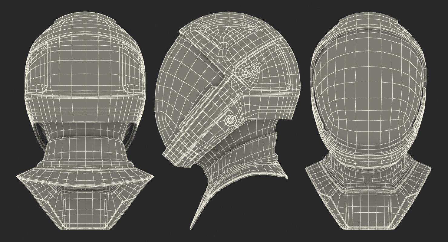 Sci-Fi Space Helmet Black 3D model_16