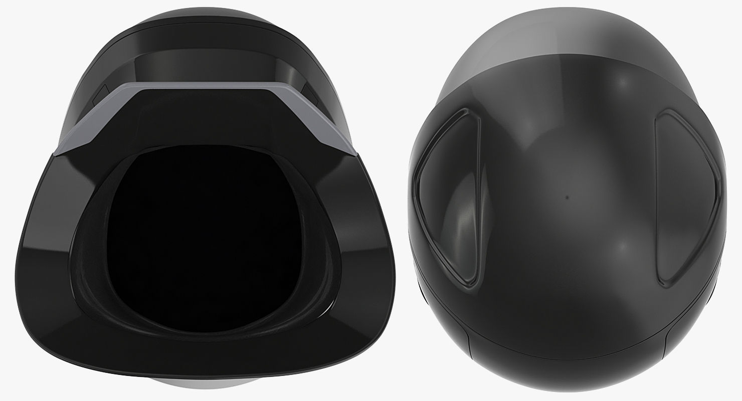 Sci-Fi Space Helmet Black 3D model_7