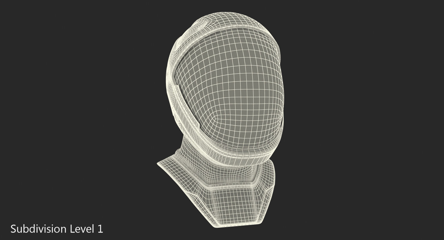 Sci-Fi Space Helmet Black 3D model_9